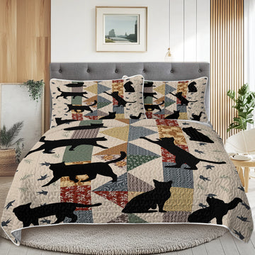 3-Piece Black Cat Bedding Set