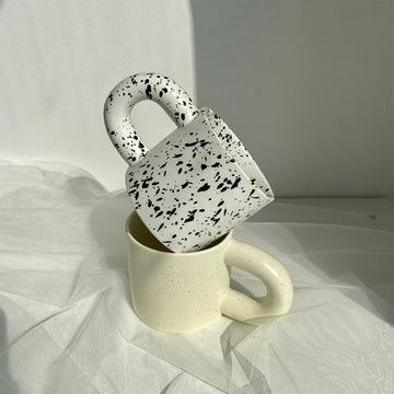 Ceramic Rose Chequered Coffee Mug